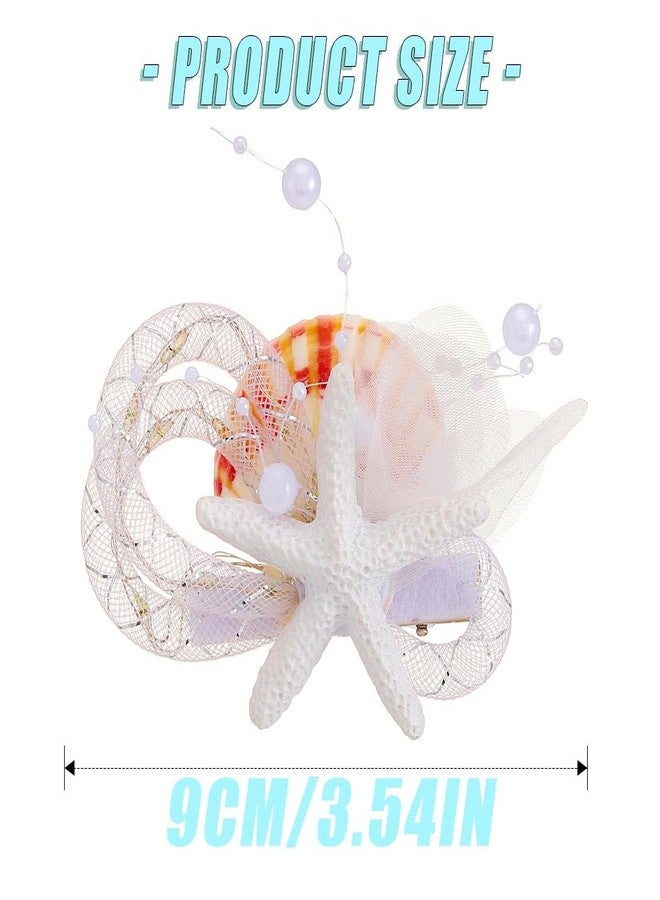 EVILD Light Up Starfish Hair Clip Mermaid Hair Accessories Glowing Shell Hair Barrette for Women - Image 2